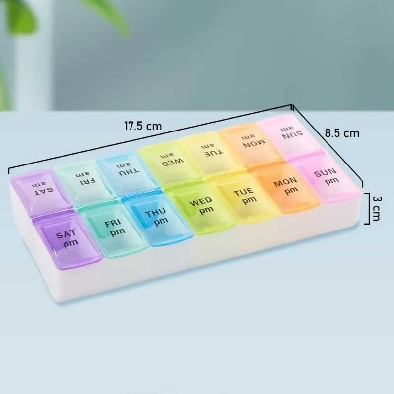 Pill box 14 kotak obat harian - Besar 5