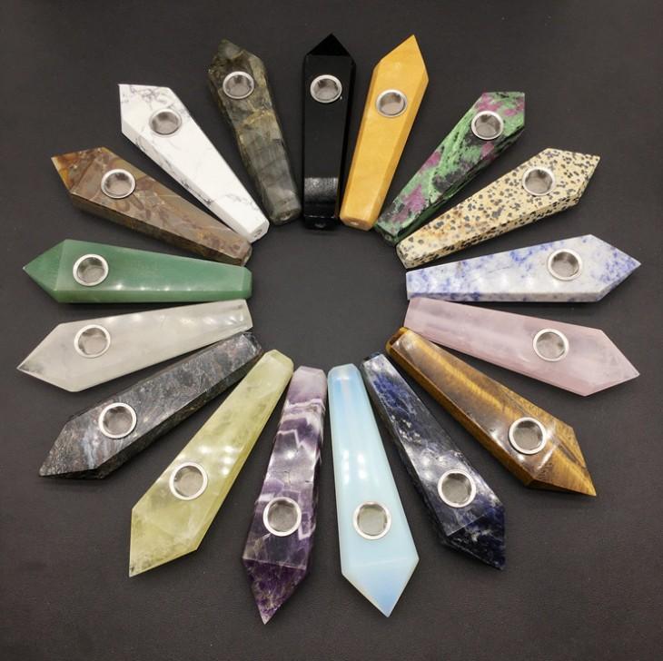 Product Introduction of Natural Colorful Fluorite Double Pointed Crystal Column Color Fluorite Hexagonal Prism Crystal Stone Decoration Home Decoration 12