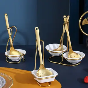 Ladle Soup Holder / Rak Holder Sendok Sup Emas Bahan Stainless Steel