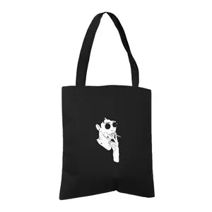 Totebag Kanvas Hitam Pria Wanita Smoking Guy