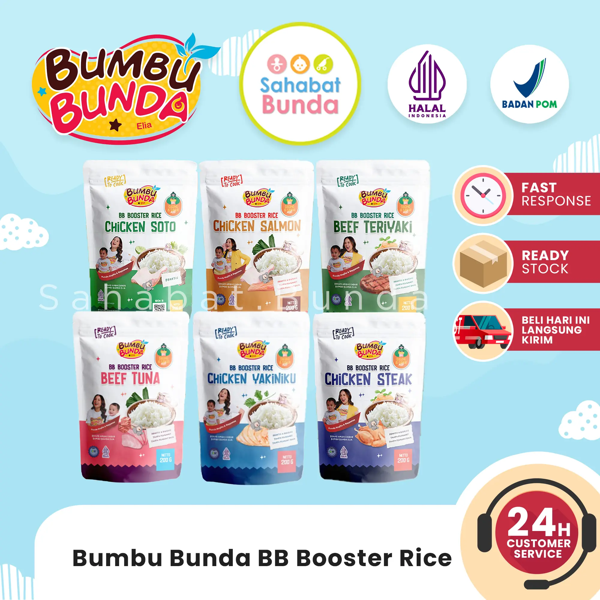 BUMBU BUNDA BB Booster Rice Beras BB Booster MPASI Beras Beras Mpasi BB Booster 6 Bulan Beef Chicken Tuna Cheese - 200 gram