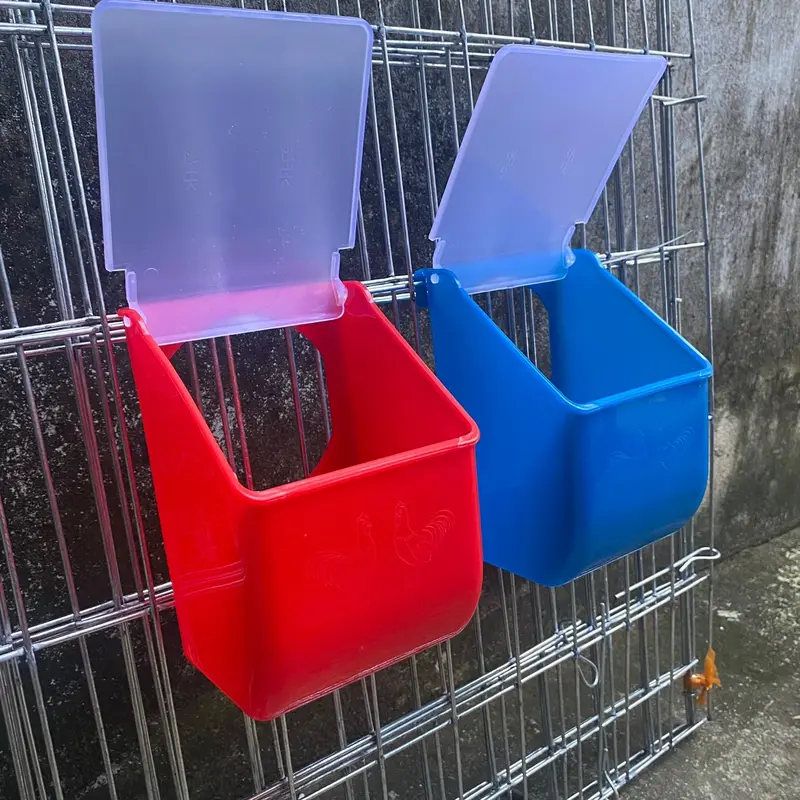 Set 50 Máng ăn chống bới cho gà chọi, máng ăn gắn ngoài trời có nắp đậy cho gà đá Hàng Xịn 0
