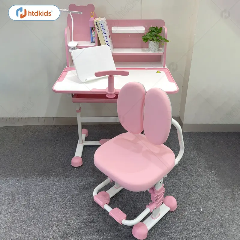 Bộ bàn học chống gù HTDkids T16+, Bàn học cho bé có giá sách, Nâng hạ điều chỉnh độ cao, Giá tốt 5