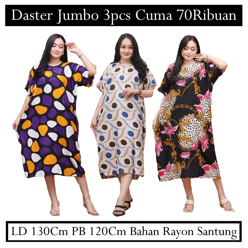 PAKET USAHA DASTER JUMBO 3PCS CUMA 70RIBUAN LD 120-130cm PB 120cm MUAT 85KG BUSUI FRIENDLY MOTIF TERBARU MOTIF RANDOM WARNA RANDOM 0