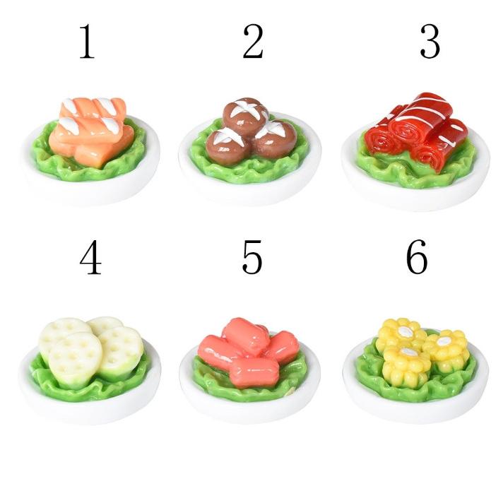 Mô hình đĩa thức ăn nhiều loại decor nhà búp bê, phụ kiện cho nhà mô hình OB11 3