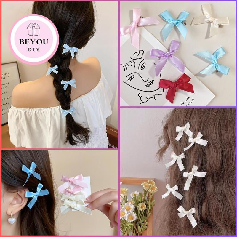  Set 10 Kẹp Tóc Nơ Ruy Băng Mini Hàn Quốc - Phụ Kiện Tóc Đẹp Cute BEYOU 