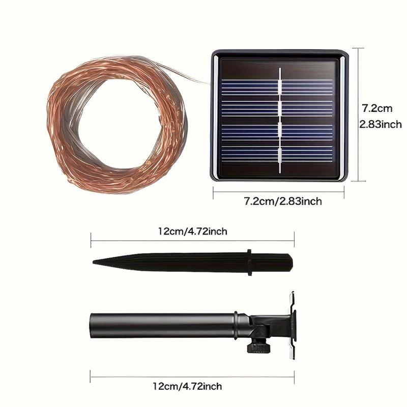 Dây Đèn Cổ Tích Năng Lượng Mặt Trời, 50 / 100 / 150 / 200 / 300LED, Với 8 Chế Độ Chiếu Sáng, Đèn Dây Dây Đồng, Ngoài Trời, Hoàn Hảo Cho Quà Tặng Giáng Sinh, Văn Phòng Ngày Lễ, Phòng Ngủ, Khách Sạn, Tiệc Tùng, Trang Trí Nhà Hàng, Có Sẵn Trong 1 Cái 1