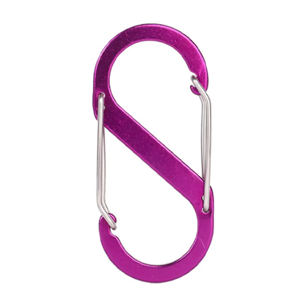 Aluminum Alloys S Shaped Carabiner Keychains Double Snap Hook Carabiner Keychains