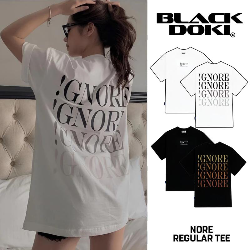  Áo thun nữ BLACKDOKI MAISON-NORE  áo phông basic hiện đại cá tính chất cotton dày dặn oversize Top Cổ Tròn Women Đen 
