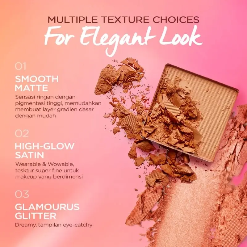 [NEW] DAZZLE ME The World Traveler Eyeshadow Palette | BPOM 8 warna Natural Matte Satin Glitter High Pigment Long Lasting Smooth 4