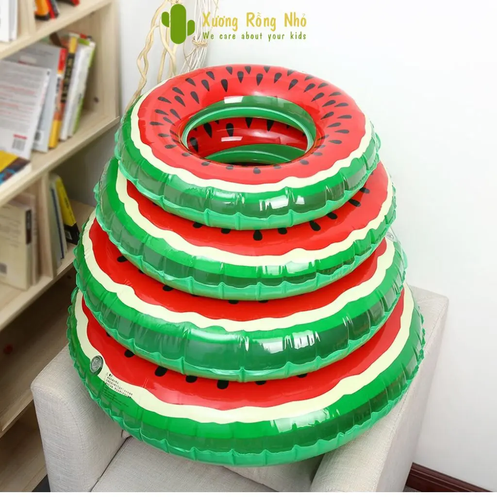 Phao Bơi Tròn Họa Tiết Quả Dưa Hấu , Phao Bơi Nhiều Kích Thước Khác Nhau Phù Hợp Cho Trẻ Em Và Người Lớn, Xương Rồng Nhỏ