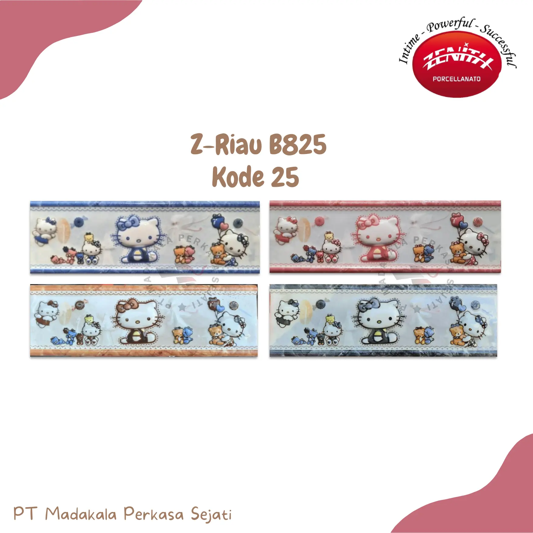 Keramik Dinding List Moulding Ukuran 8x25cm (Z-Riau B825/25)