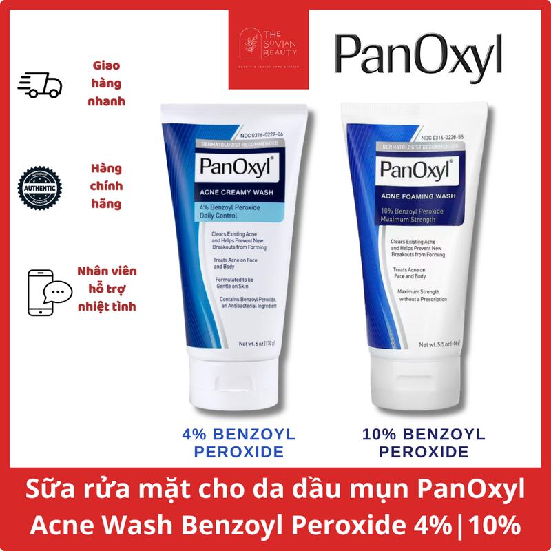   Nhập US - 156g  Sữa rửa mặt cho da dầu mụn PanOxyl Acne Wash Benzoyl Peroxide 4% | 10% - 156g 