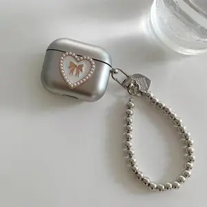 [CASECUDDLES] Silver Ribbon Airpods Case - Hardcase / Casing HP for Airpods Gen 1 2 3 4 Pro | Coquette Accessories