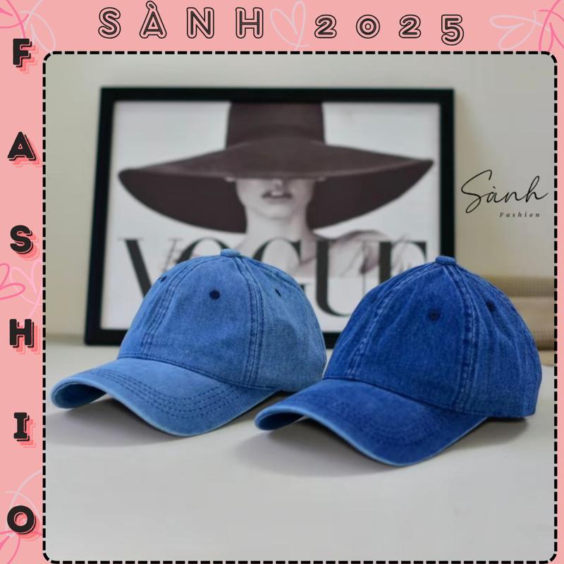 Mũ lưỡi trai jean trơn chất denim form unisex nam nữ_sanhfashion Hat Nón