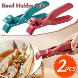 1/2 Buah Penjepit Mangkuk Anti Panas Serbaguna Penjepit Mangkuk Alat Kreatif Penjepit Dapur Anti Selip Baki Rumah Tangga
