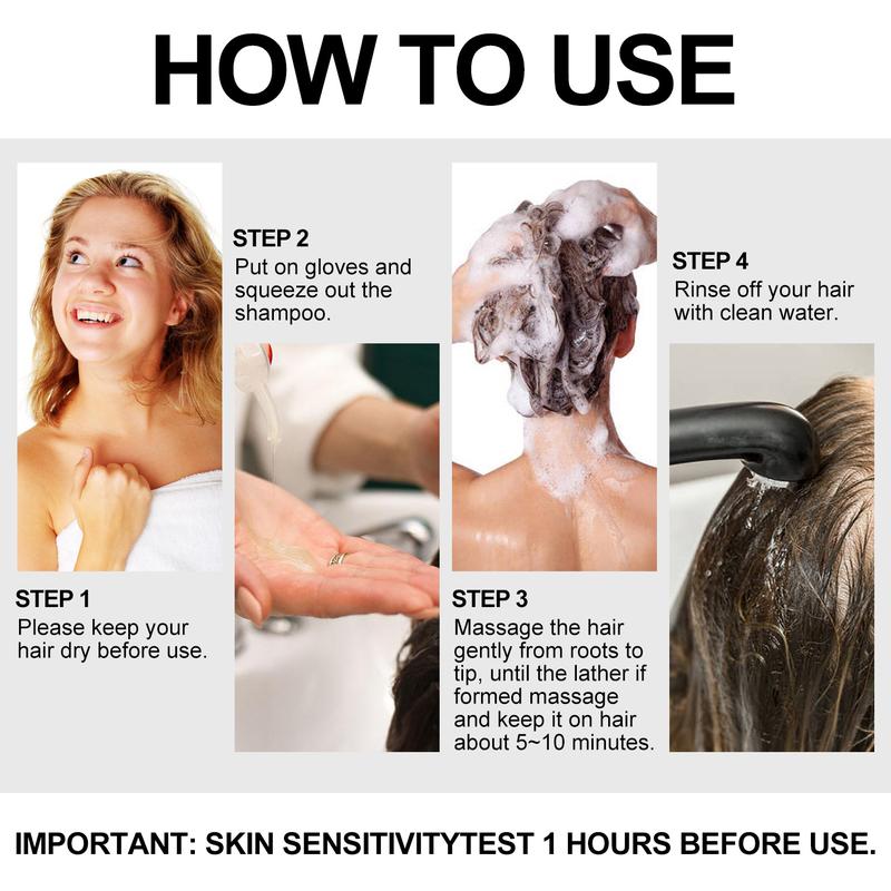 3 in 1 Black Hair Dye Shampoo - Can cover gray hairs,Herbal Ingredients Natural Hair Colour Shampoo,Contains Ginseng Extract,Natural Haircoloring,Phytocare,salon Haircare deep  conditioner Naturalblack 3
