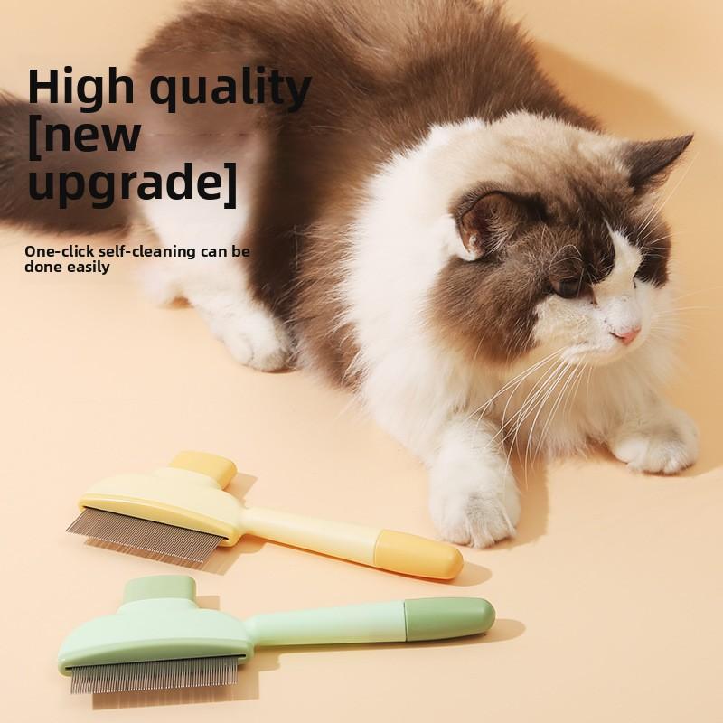 Product Introduction of Cat Dog Comb Knot Opening Float Hair Cleaning Artifact Pet Self-Cleaning Comb Comb Long Hair Massage Knot Hair Removal Special 17