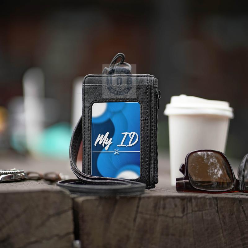 MOB - NAME TAG ID CARD HOLDER TERDAPAT RESLETING UNTUK MENYIMPAN BISA CUSTOM NAMA DAN LOGO PERUSAHAAN - MELUWE HITAM 4