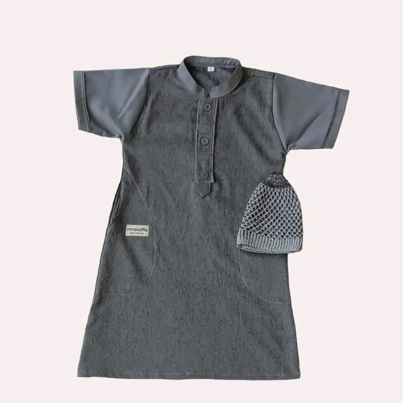 Jubah gamis anak laki-laki usia 6bln-8th Katun Madina 4