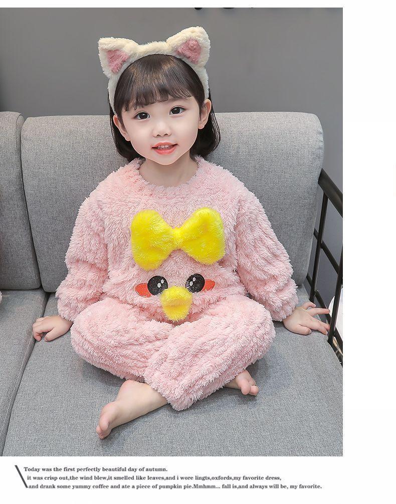Product Introduction of Bộ Đồ Ngủ Trẻ Em, Dày Dặn Cho Mùa Thu Và Mùa Đông, Làm Bằng vải nỉ Cho Bé Gái, Thiết Kế Hoạt Hình Dễ Thương, Được Làm Bằng Lông Cừu San Hô Cho Bé Gái, Bộ Đồ Mặc Nhà 7