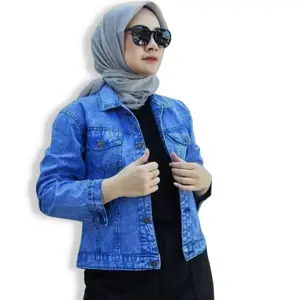 JAKET JEANS WANITA JUMBO L XL XXL
