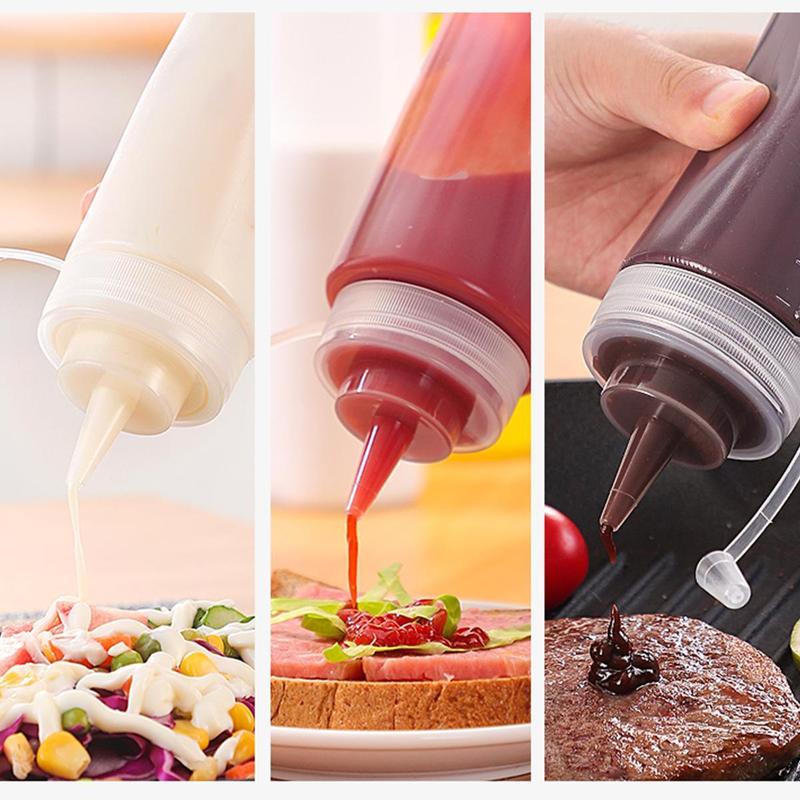 Squeeze Condiment Bottles With Cap  8 Oz Plastic Squeeze Bottles Perfect For Ketchup Mustard Dressings Olive Oil BBQ Sauce 4