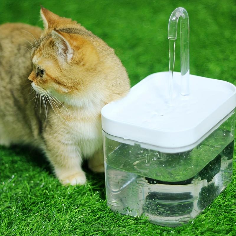 Pet Drinking Fountain, 1.5l Clear USB Rechargeable Automatic Water Bowl With Elbow, Feeding Supplies For Cats, Dogs & Birds 3