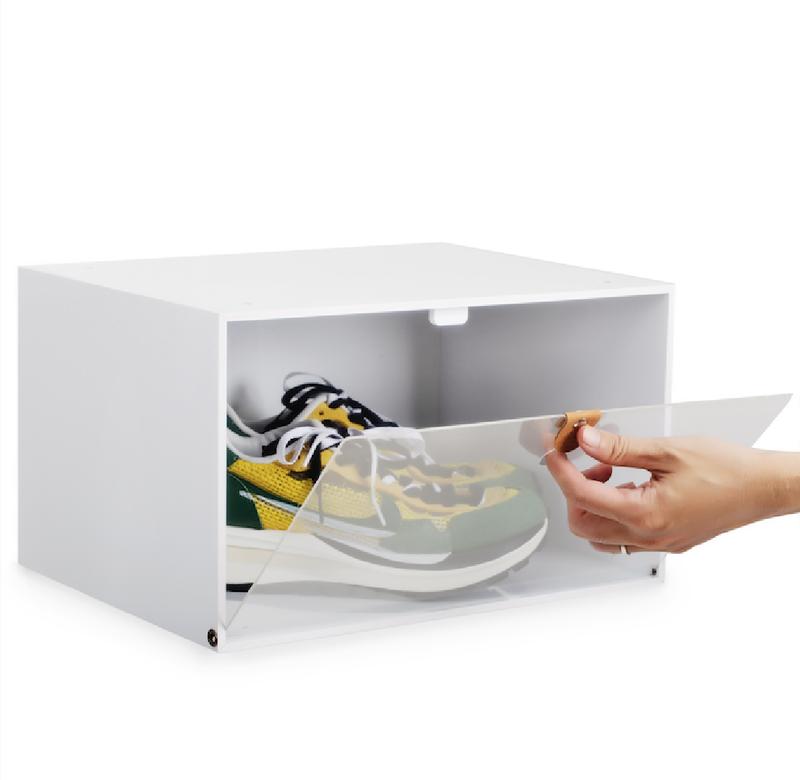 Hộp đựng giày sneaker box 1 mặt kính cao cấp mica trong suốt đựng giày ngang, siêu cứng cáp PREMIUM SNEAKER BOX