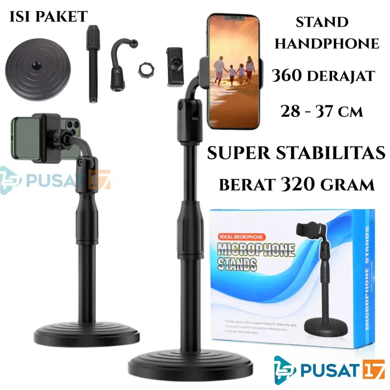 STAND HP ADJUSTABLE UNIVERSAL / HOLDER MEJA / HOLDER STAND LIVE  / STAND HP ROTARI 360 STAND HP HD25 / STAND HD25 0