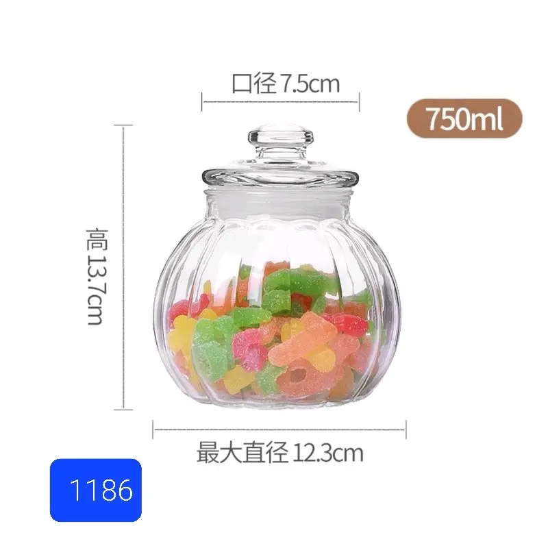 Lọ thủy tinh hình quả bí dung tích 750- 1300- 1900 -2800 ml 2