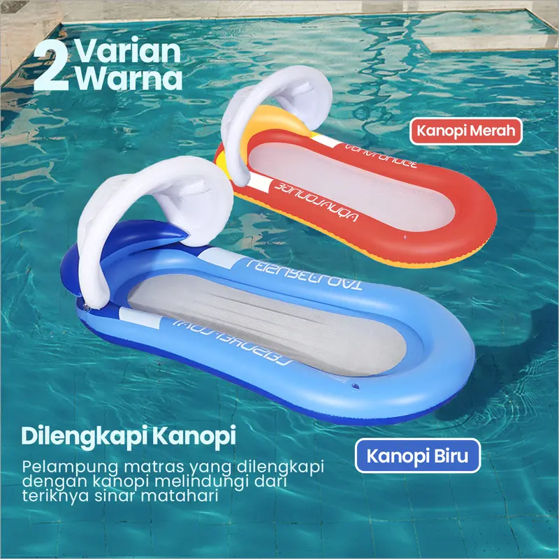 Pelampung Renang Matras Kasur Jaring Air plus Kanopi / Tanpa Kanopi Olahraga Outdoor 4