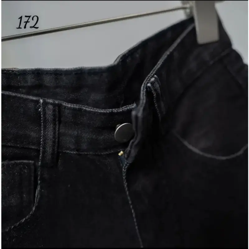 Quần sort ngố jean nữ rách 3 line ống rộng 3