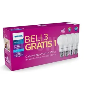 Philips - Lampu LED Bulb/Bohlam Multipack 12W (Putih)