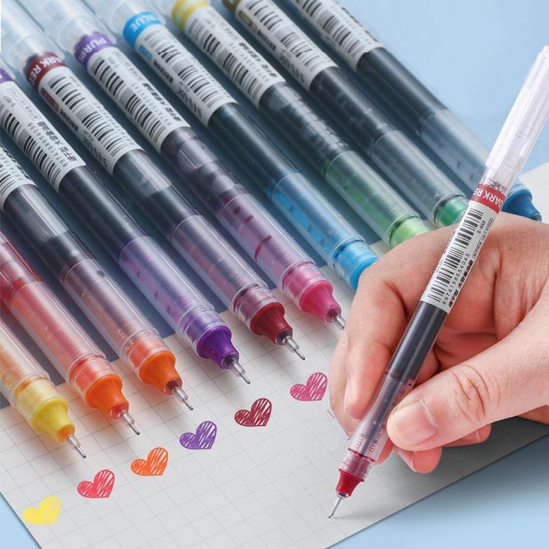 0.5mm Colorful Gel Pen Set, 10pcs Household Bundle Simple Portable Multi-purpose Gel Rollerball Pen Set for Office, Student, Writing 2