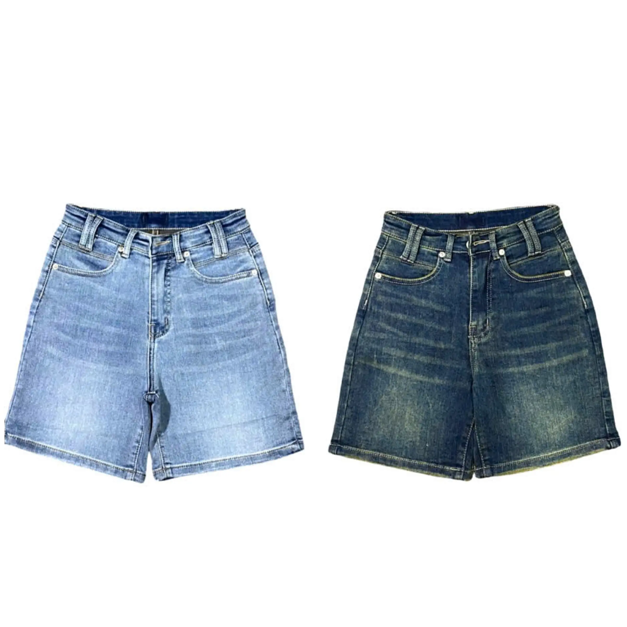 (NP001) Quần Short Ngố Chất Jean Mềm Co Giãn 2 Da (40-58kg) Lai Cuốn Nữ Women Pants Denim Có Túi
