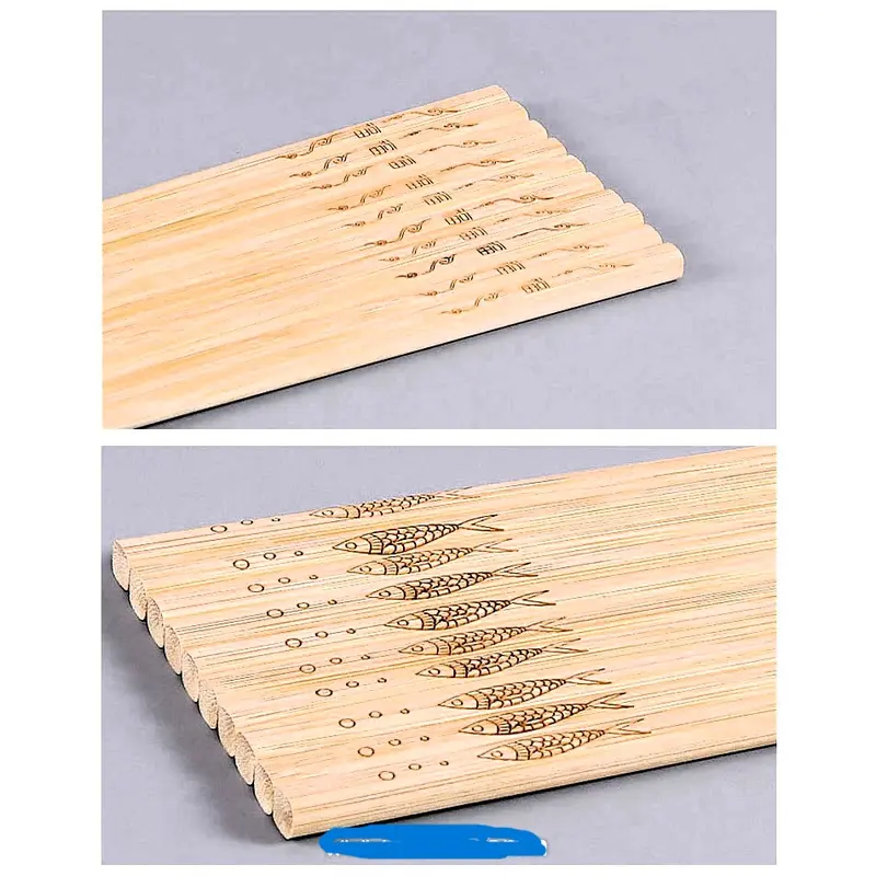 Set 10 Đôi Đũa Gỗ Tre Khắc Họa Tiết Đẹp Mắt   dùng trong nhà bếp cặp đồ ăn bạc đũa  đen nĩa 2 nhôm 6