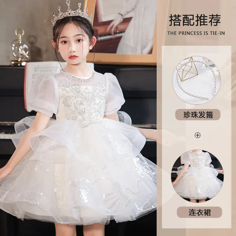 Váy Trẻ Em, Váy Công Chúa, Thích Hợp Cho Tiệc Sinh Nhật Bé Gái, Váy Biểu Diễn Thi Đấu Piano Người Dẫn Chương Trình, Trang Phục Trẻ Em 6