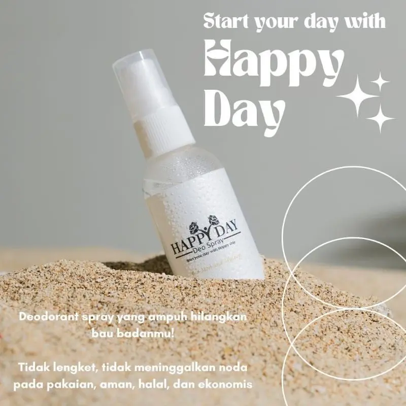 PAKET ISI 2BOTOL HAPPY DAY DEO SPRAY 60ML , happyday deo happydaydeo deospray menghilangkan mencerahkan ketiak ampuh hilangkan bau  mbk 1