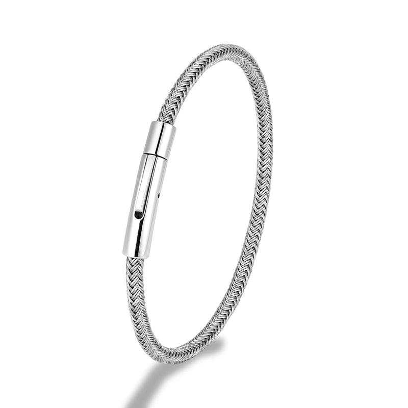 Product Introduction of Simple Style Men Jewelry Non-fading Steel Wire Rope Bracelet Classic Cuff Charm Bracelet for Men Male Gifts 12