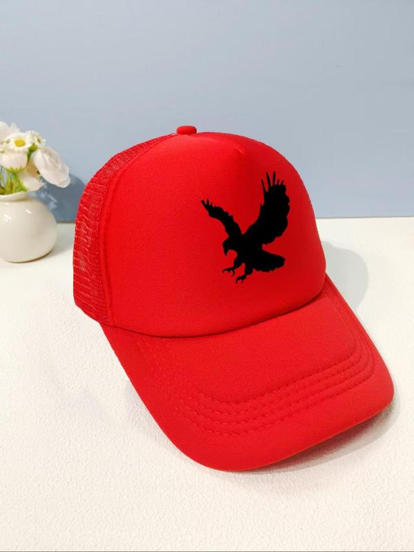 Eagle Wings Pattern Baseball Cap, Casual Outdoor Sports Hat for Men & Women, Adjustable Sun Protection Golf Hat for Daily Wear, Red Hat 6