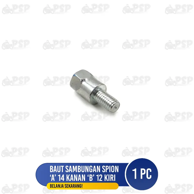 Baut Sambungan Spion Atas 14 KANAN - Bawah 12 KIRI - Baud Peninggi Adaptor Spion Honda Ke Motor 3