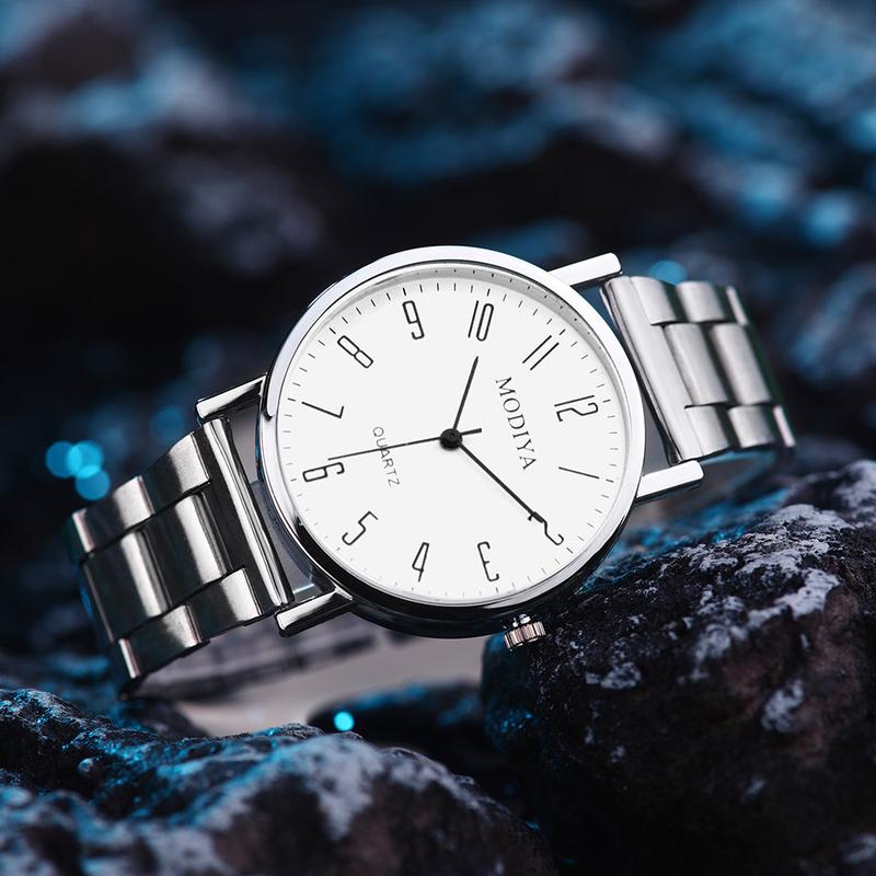 Product Introduction of Men Casual Stainless Steel Mesh Belt Watch Simple Dial Quartz Watch Round Dials Business Wristwatch Erkek Kol Saati Reloj Hombre 3