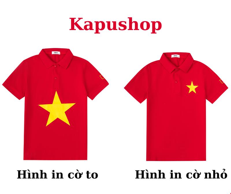 Áo cờ đỏ sao vàng Việt Nam cổ bẻ polo cao cấp,chất liệu cotton 100% co giãn 4 chiều