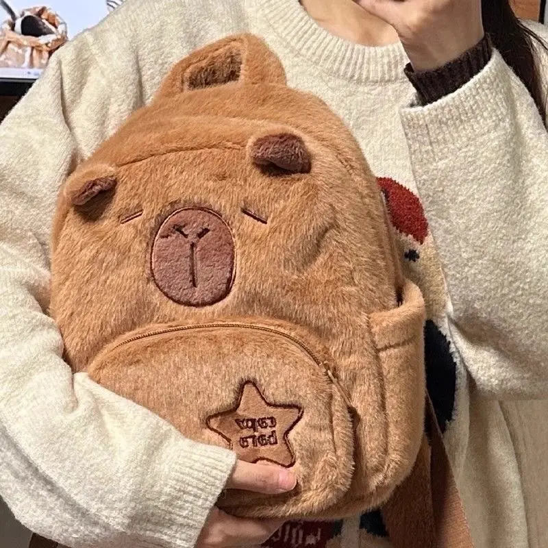 ￼Ba Lô Trẻ Em Sang Trọng Búp Bê Ba Lô Cô Gái Ba Lô Nhỏ Teen Dễ Thương Capybara 6