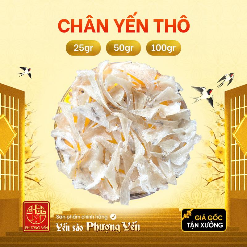 Chân Yến Thô  miếng lớn SUPEER VIP ít lông và tạp chất  Tặng Kèm Táo Đỏ + Đường Phèn- Yến Sào Phượng Yến Food 1