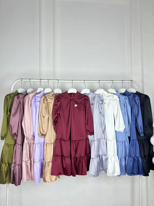 Gamis Najwa bahan Armani silk ANAK Muslim Nyaman Baju Dress 4