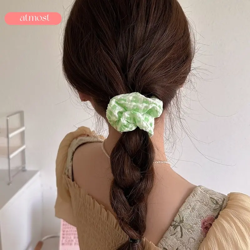 Dây Buộc Tóc Scrunchies Atmost Họa Tiết Caro Cao Cấp Phong Cách Hàn Quốc Phụ Kiện Tóc Nữ - Women, Hoa Chun 8
