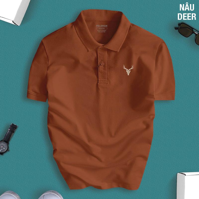 Áo thun POLO DEER cổ bẻ BASIC CVC vải cá sấu sang trọng lịch lãm thoáng mát - FREESHIP EXTRA Nam Menswear Cộc Tay Có Cổ Ngắn Tay Tay Ngắn Shirt