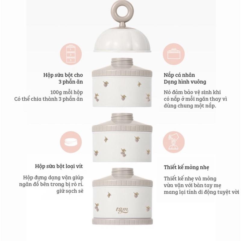 Hộp chia sữa 3 ngăn Dottodot x TGM Hàn Quốc cho mẹ trữ sữa cho bé khi ra ngoài (Hãng DOT TO DOT) 3